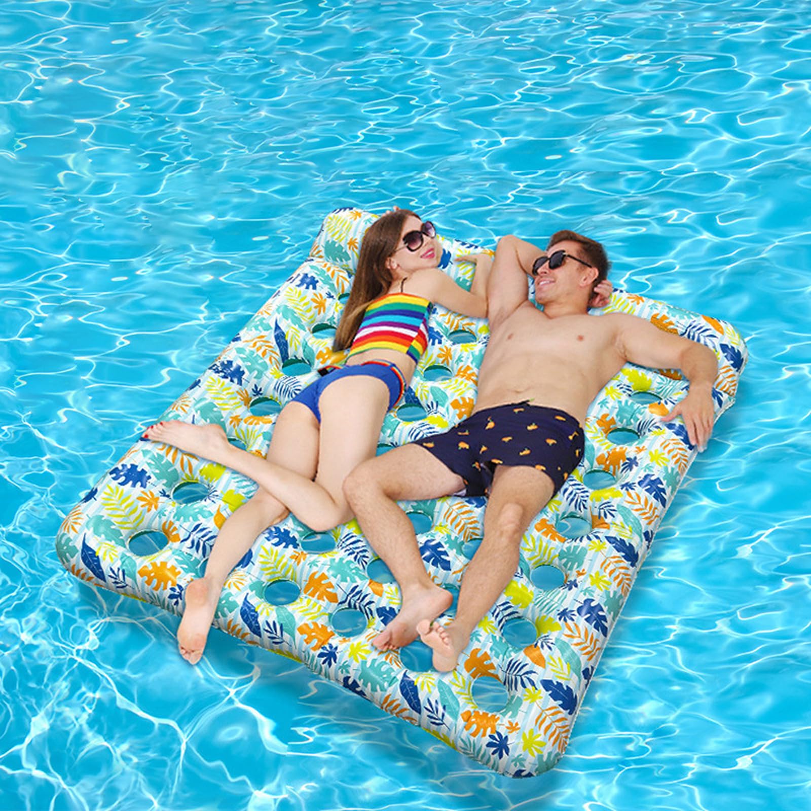 Hamaca Piscina Flotante de PVC Colchoneta Hinchable Piscina Respaldo y reposabrazos Plegable Asiento de Piscina para Juegos Verano,Fiestas Playa