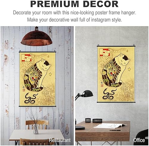 Miniatura 9 de Una amplia variedad de tatuajes de gato samurái japonés retro vintage con 13 rollos de pared para colgar (16 x 24 pulgadas)