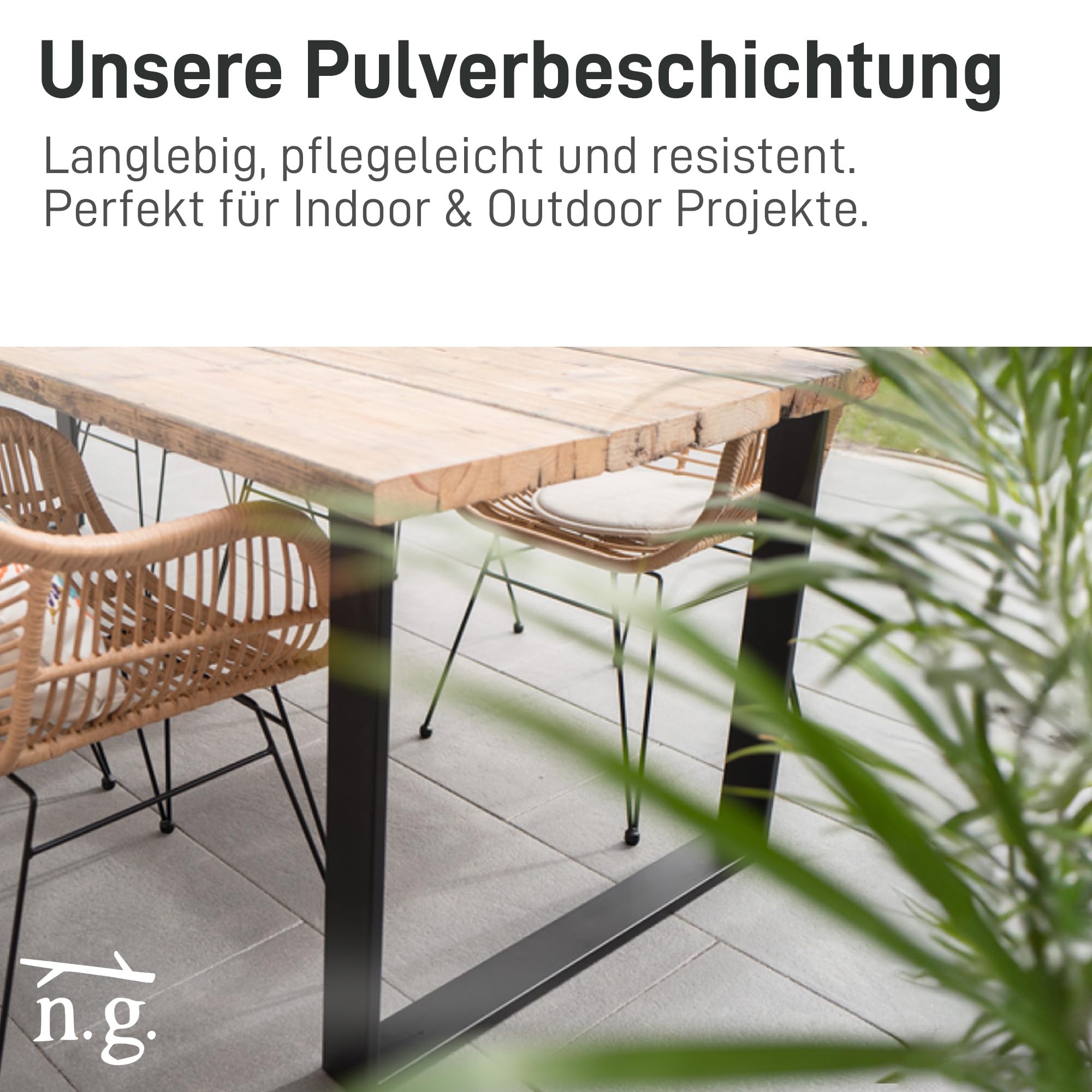 Natural Goods Berlin Tisch-Kufen T-Form | Schwerlast Tischgestell aus Metall | Möbel-Kufen stabil | Tischbeine für Esstisch & Schreibtisch | Tischfüße in Schwarz | Tischbein 60x72 cm