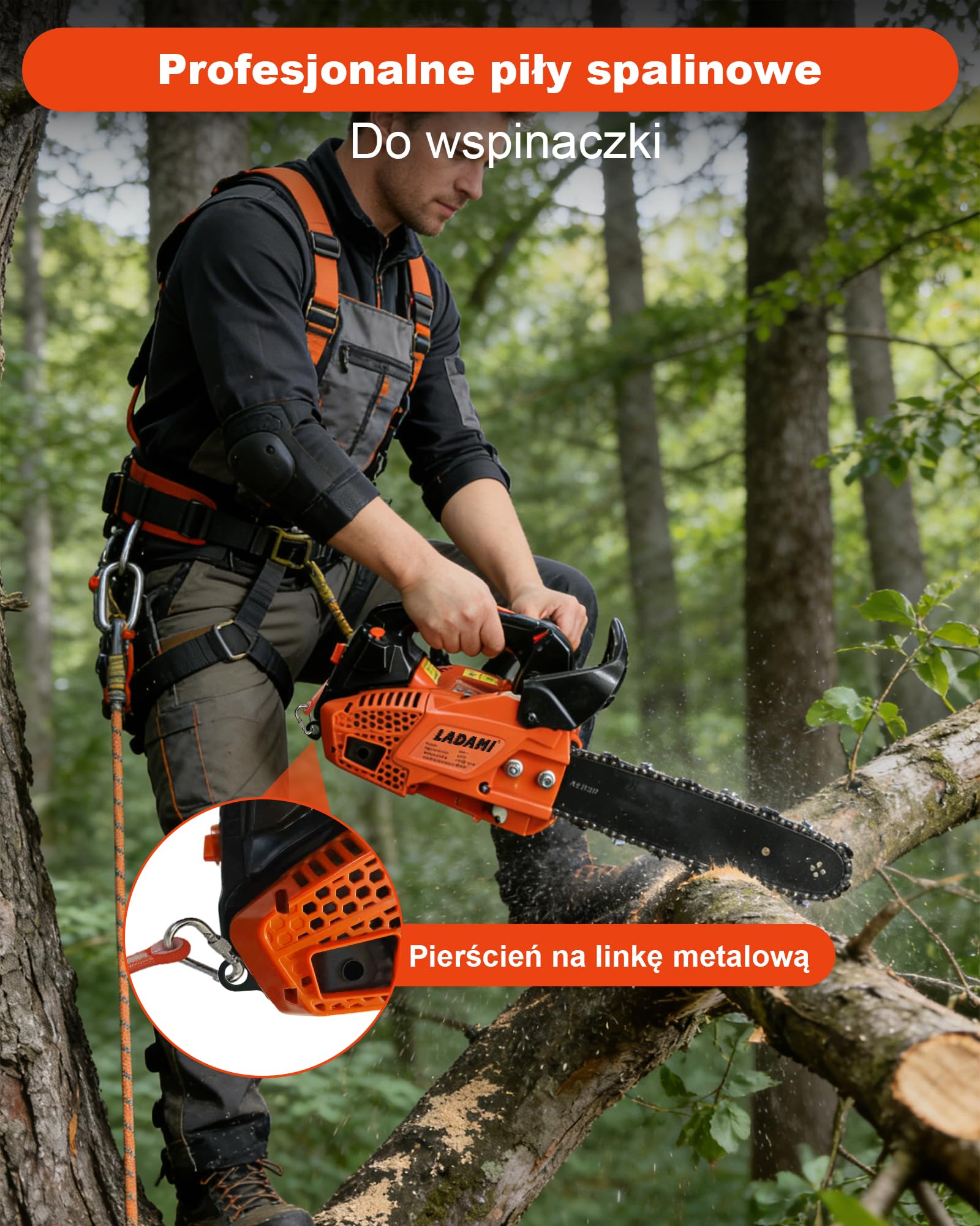 Benzynowa piła łańcuchowa 25CC, 2-suwowa piła łańcuchowa, 12" i 14", 2 łańcuchy, przenośna piła łańcuchowa, wyłącznik bezpieczeństwa. Piła spalinowa do pielęgnacji drzew do sekatorów, cięcia