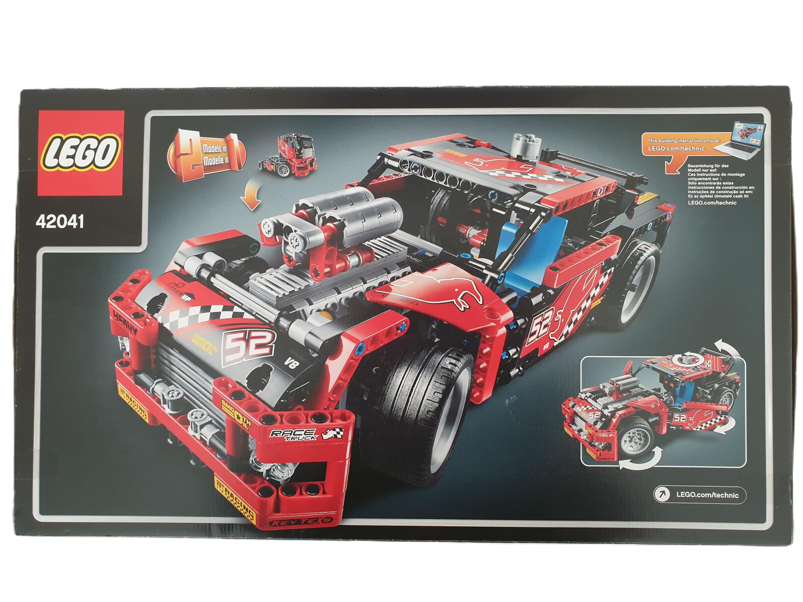 REDブル LEGO Technic 42041 Racing-Truck 2 In 1, Red and Black : Amazon.com