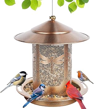 Bird Feeder, Metal Wild Bird Feeders for Outdoors Hanging