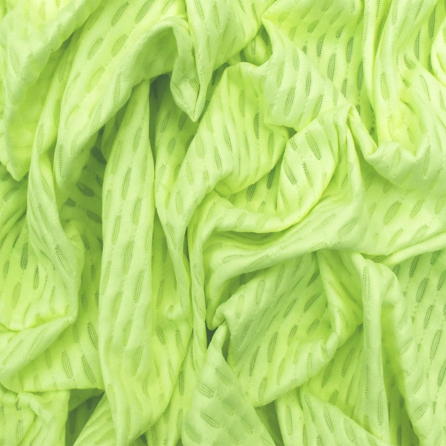 Fluorescent Yellow Famous Maker Stretch Mesh Yoga Activewear Fabric By the Yard, 3yd Length