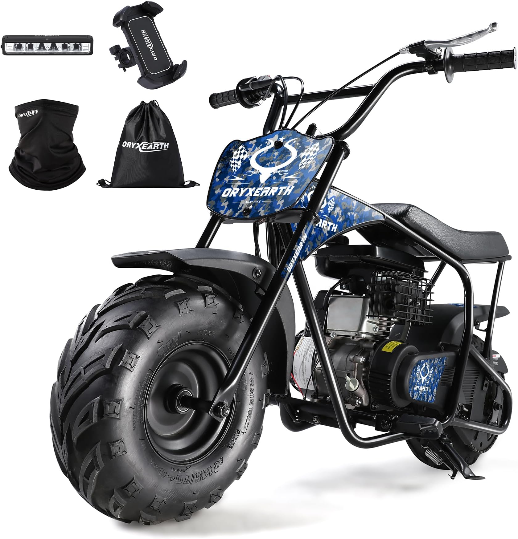 Oryxearth Mini Bike for Kids, 105CC 4-Stroke Kid Gas Powered Off-Road Pocket Pit Trail Motorcycle W/EPA Approved, Up to 28 Mph Weight Support 185 LBS, for Adults and Teens