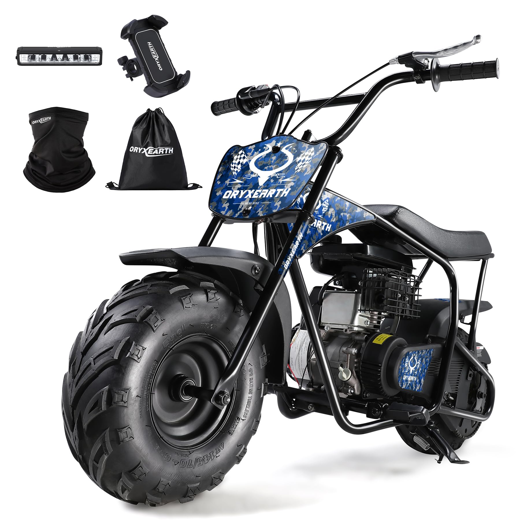 Oryxearth Mini Bike for Kids, 105CC 4-Stroke Kid Gas Powered Off-Road Pocket Pit Trail Motorcycle W/EPA Approved, Up to 28 Mph Weight Support 185 LBS, for Adults and Teens