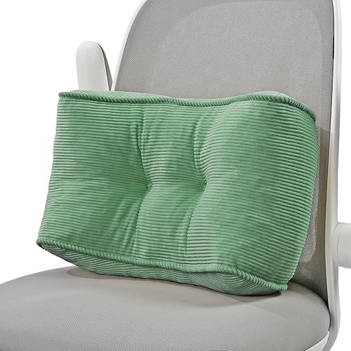 Miniatura 7 de Glyzia Almohada de apoyo lumbar para silla de oficina, almohada de apoyo de espalda de pana para aliviar el dolor de espalda baja, cojín lumbar