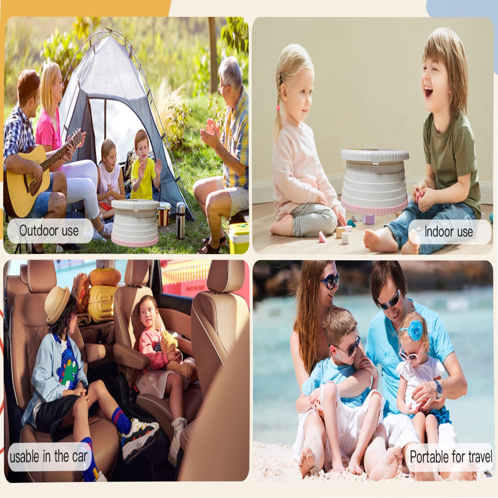 SunnySmile Orinal de viaje, orinal de viaje para niños, orinal portátil para niños pequeños, orinal de viaje plegable, inodoro plegable de viaje para niños, se aplica al inodoro de emergencia para
