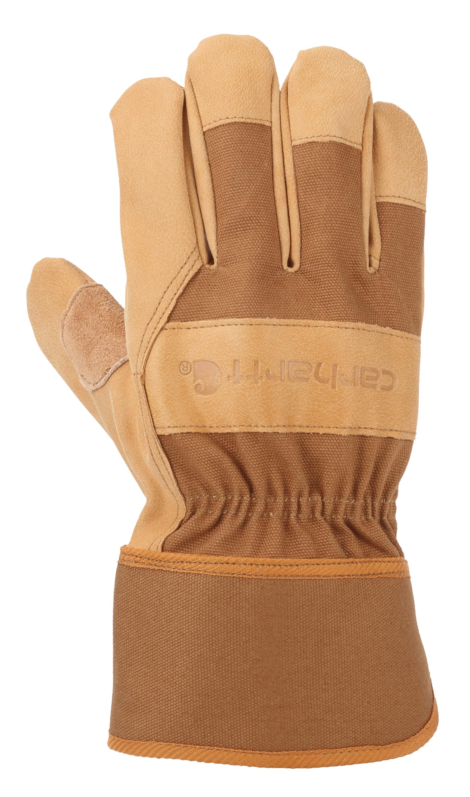 Carhartt Męska skóra ziarnista rękawice robocze z mankietem bezpieczeństwa na zimną pogodę, Brązowy, XL