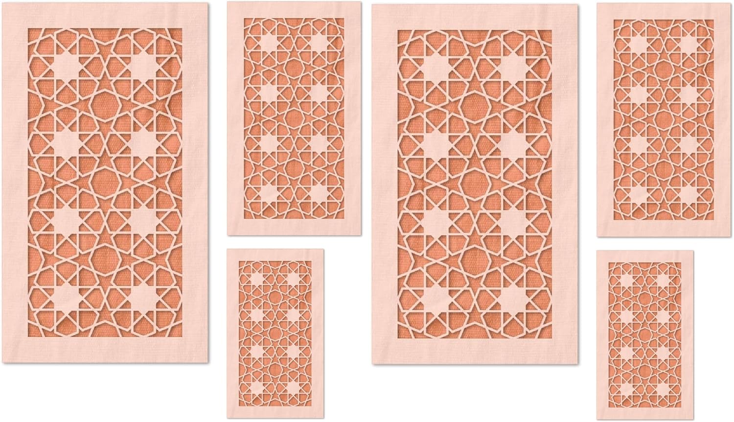 Stencil Stop Geo Pattern Stencil - Reusable for DIY Projects, Painting, Drawing, Crafts - 14 Mil Mylar Plastic (2", 3", and 4", 2 Each)