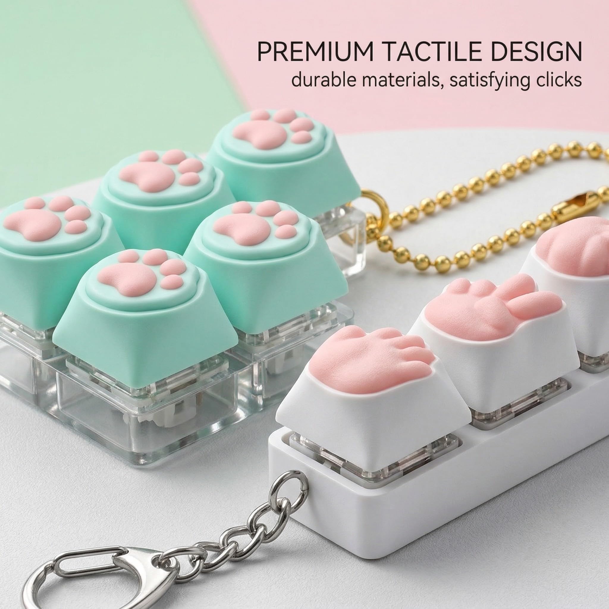 Zxpjkyu Porte-clés Clavier Anti-stress, Jouet Sensoriel Mécanique Décoratif, Idéal Comme Cadeau pour La Famille Ou pour Un Bureau, ROSE