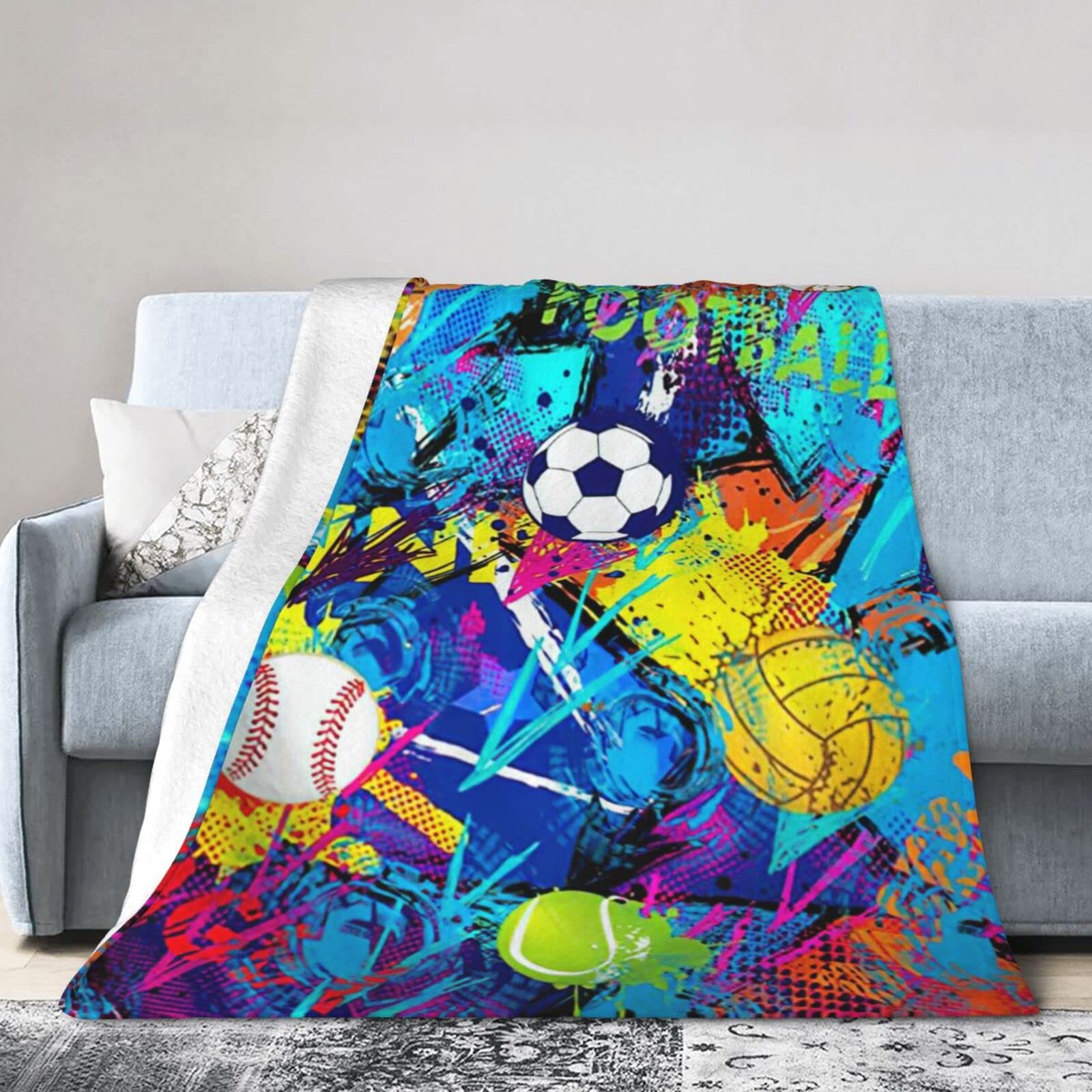 Ottoy Superweiche Mikrofleece-Decke Mit Baseball-Muster – Kuschelig & Leicht Für Couch, Bett & Reisen