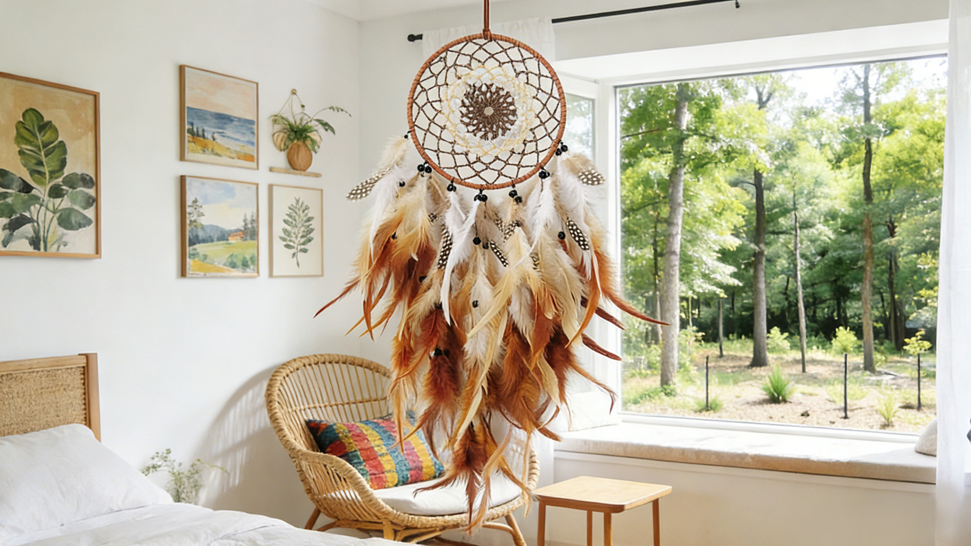 Amazon.com: SOYUZU Brown Dream Catcher Feather Dream Catchers Wall
