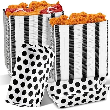 Zhehao 100 Pcs Paper Food Boat Trays Soccer Theme