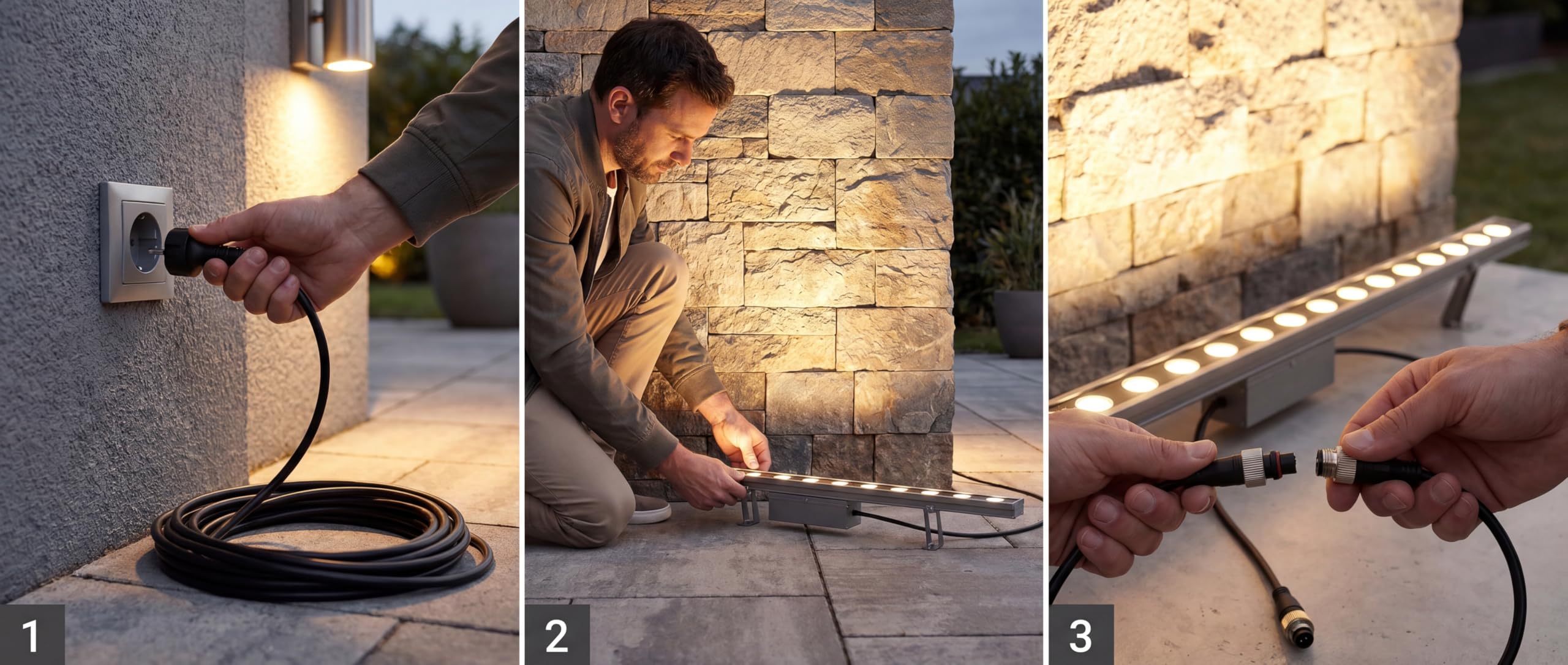 Arnusa LED Wallwasher 100 cm mit Stecker, 18 W warmweiß 3000 K, IP65 Outdoor Wandstrahler aus Aluminium, erweiterbare Fassadenbeleuchtung für Mauer, Zaun, Garten & Terrasse