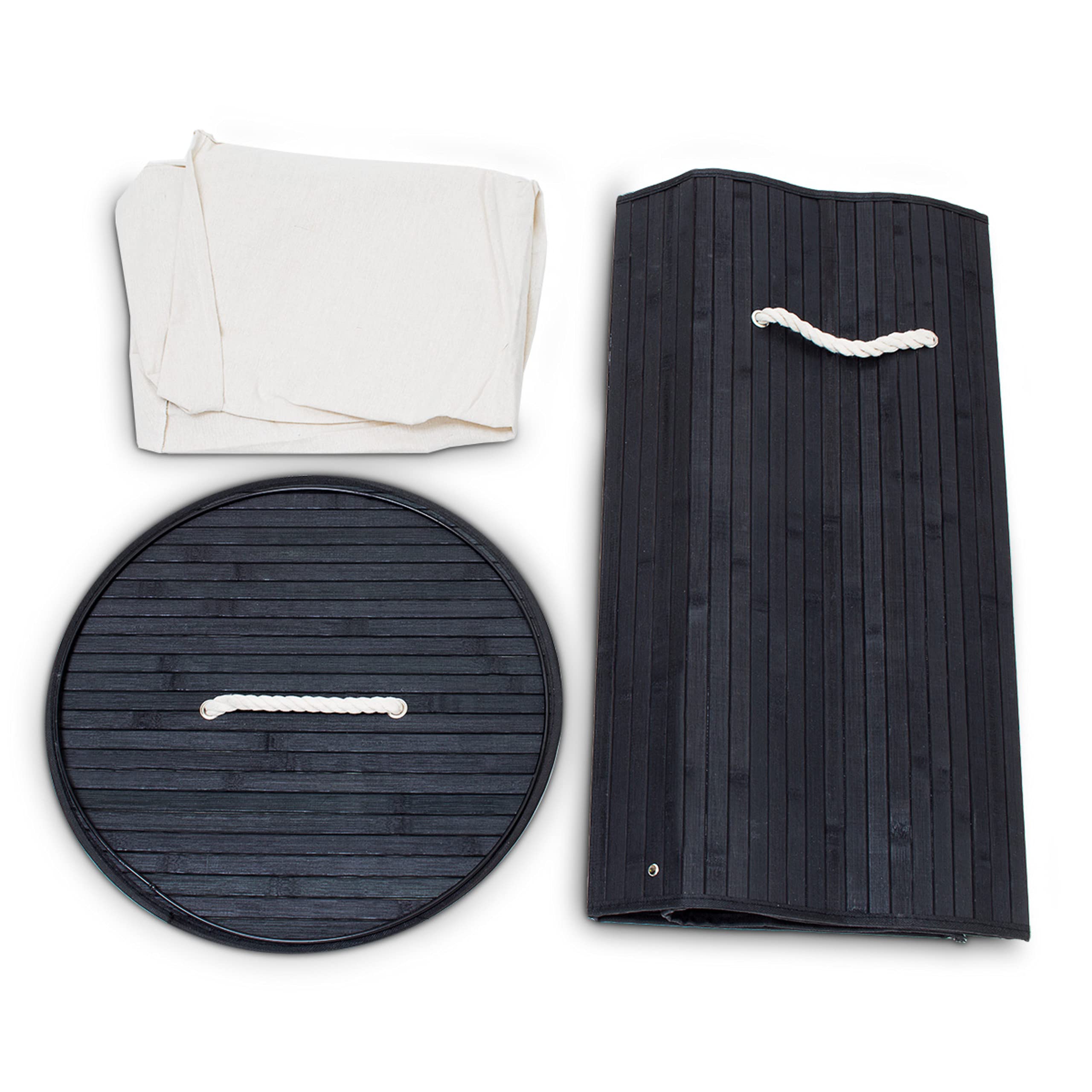 Relaxdays Kosz na Pranie, Czarny, 70 l