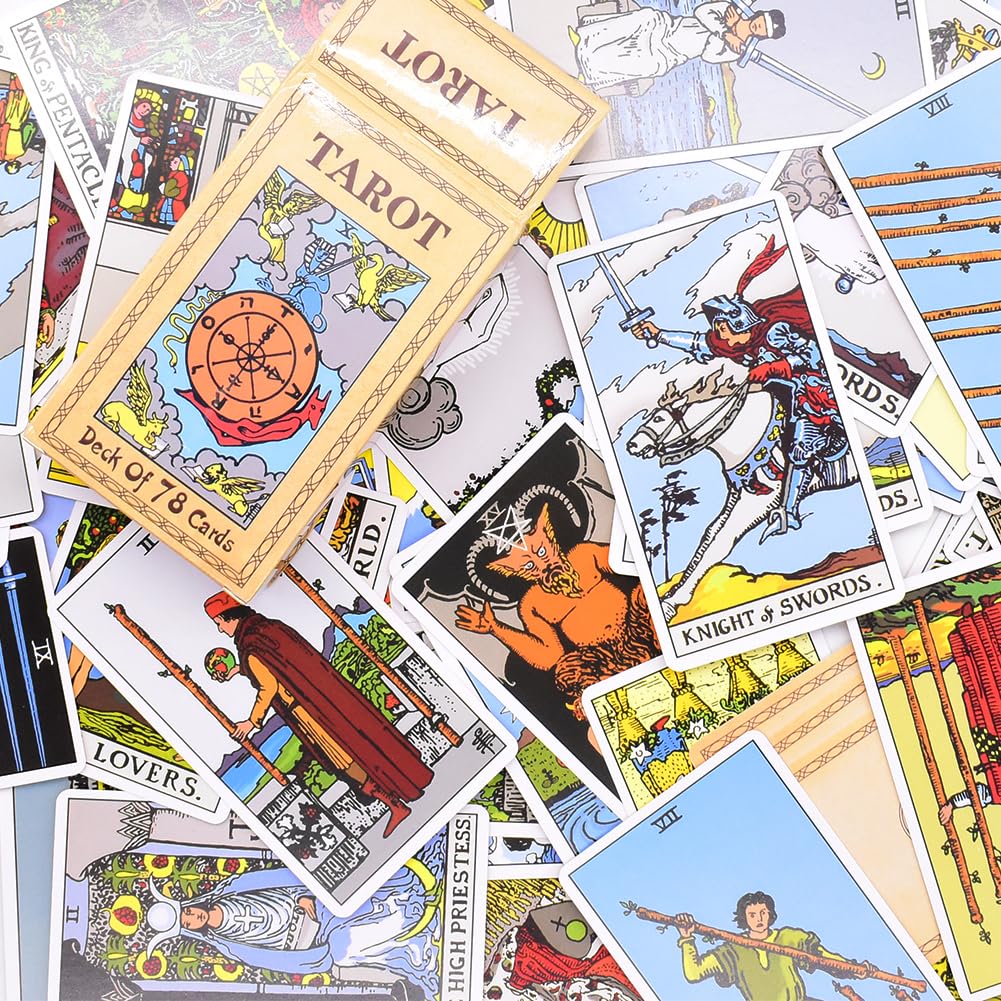 Jeu De Cartes De Tarot Avec Guide – Plateau Transparent 18 X 12,7 Cm, Idéal Débutants & Experts, Voyage, Divination