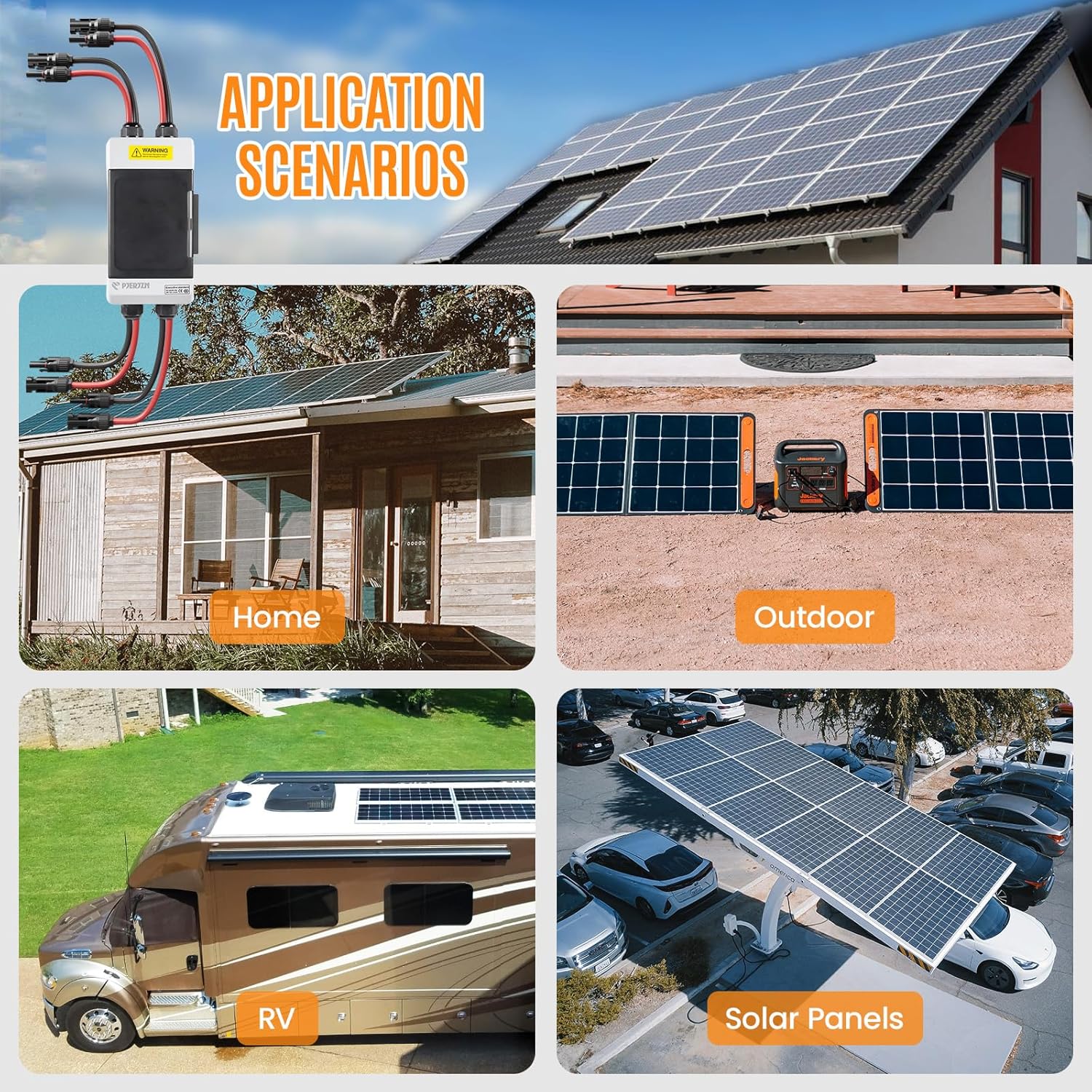 Solar Panels Disconnect Switch 40A 1000VDC PV Shut Off Switch 2 String Circuit Breaker Box IP66 Waterproof UV-Proof - Image 6