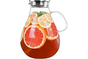 Jarra de cristal para agua acristalada para bebidas frías y calientes de 3 cuartos