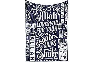 Islamic Gifts for Muslim Women, Eid Mubarak Flannel Throw Blanket 50"x65"