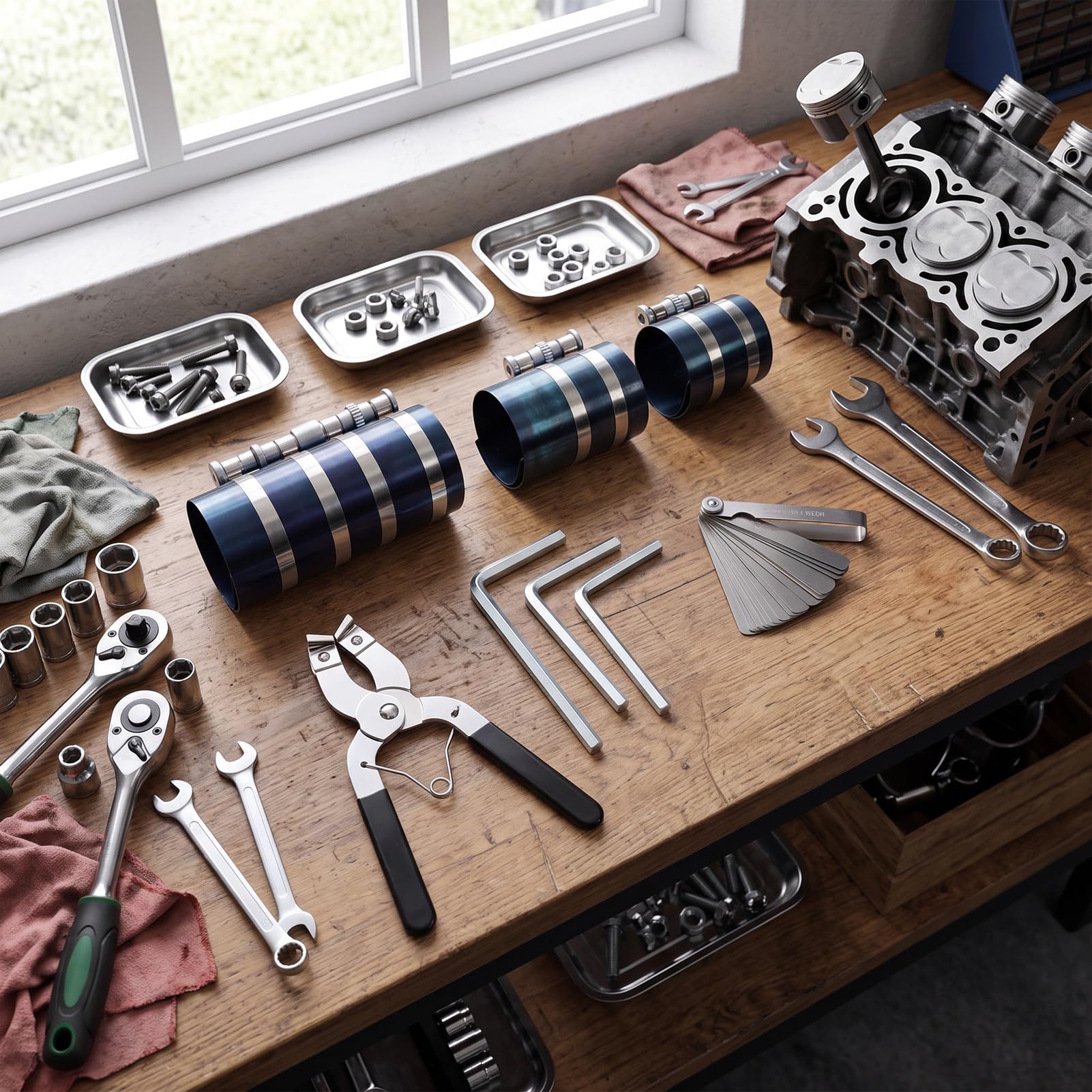 Luocute Kit D'outils Réglable pour Compresseur à Segments de Piston de 3