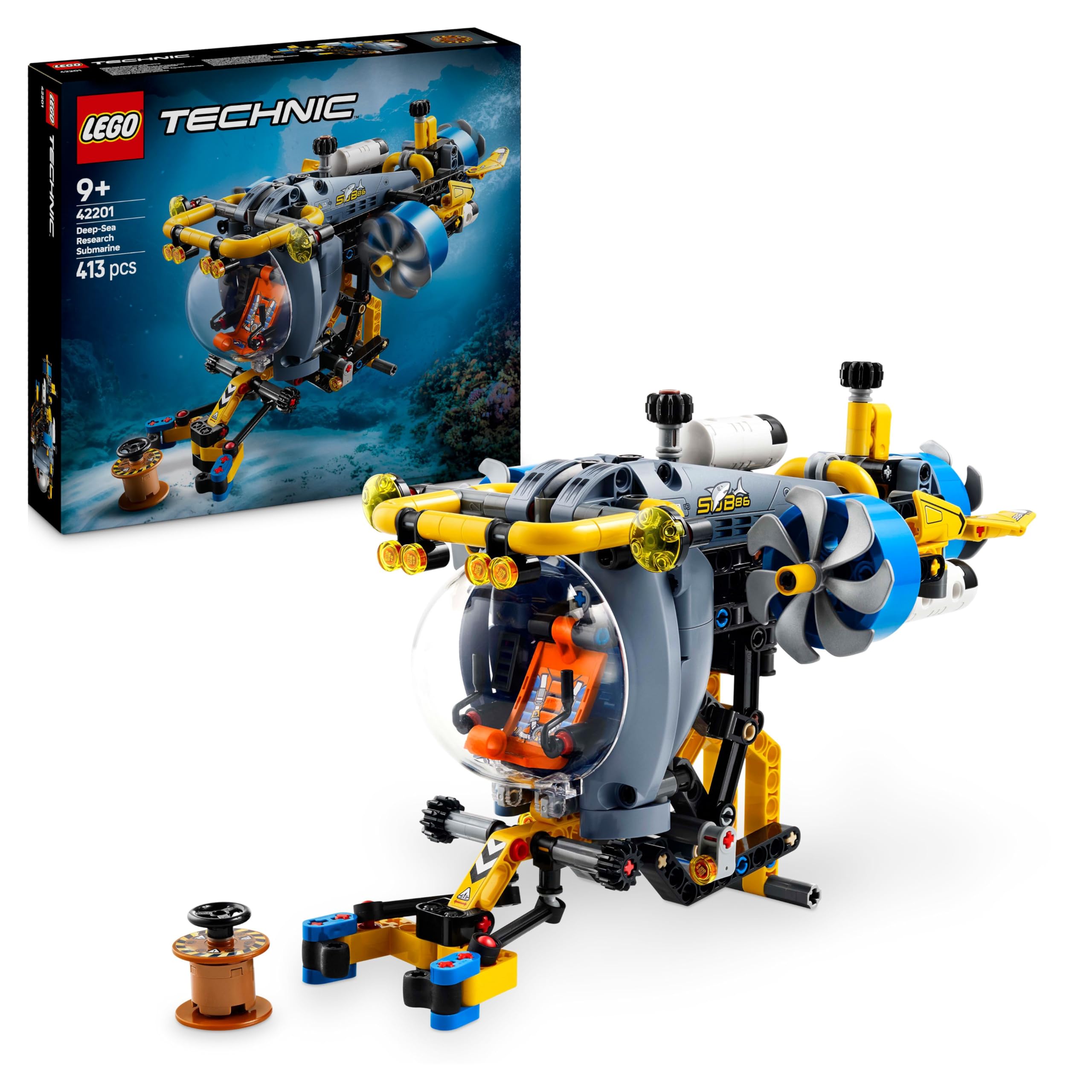 LEGO Technic Tiefseeforscher U-Boot Spielzeug, Bauspielzeug für Kinder, Jungen und Mädchen ab 9 Jahren, kreative Geschenkideen zum Geburtstag, baubares Fahrzeug, mit drehenden Propellern 42201