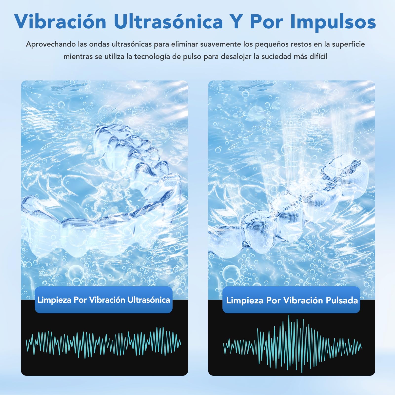 Accwork Limpiador Ultrasónico, 45 kHz Ultrasonic Cleaner, 4 modos de Limpieza, Acero Inoxidable 304, 200 ml Ultrasonidos Limpieza Dental para Aparato De, Retainer, Aligner, Blanco