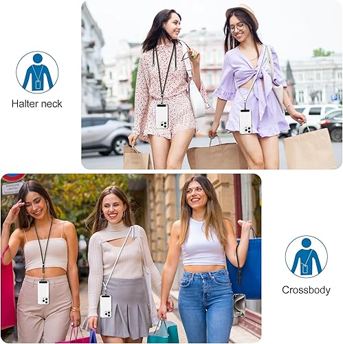 Miniatura 54 de takyu Cordón para teléfono celular, correa ajustable para el cuello y 2 correas de muñeca para teléfono con parches de sujeción para teléfono