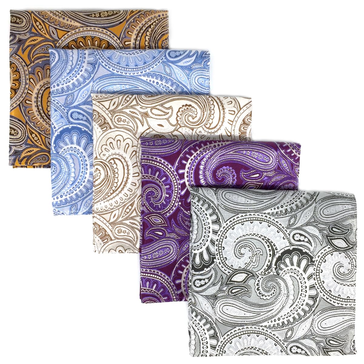 S&W SHLAX&WING 5 Pieces Pañuelo De Bolsillo Para Hombre Handkerchiefs Set para chaqueta de traje — view 20