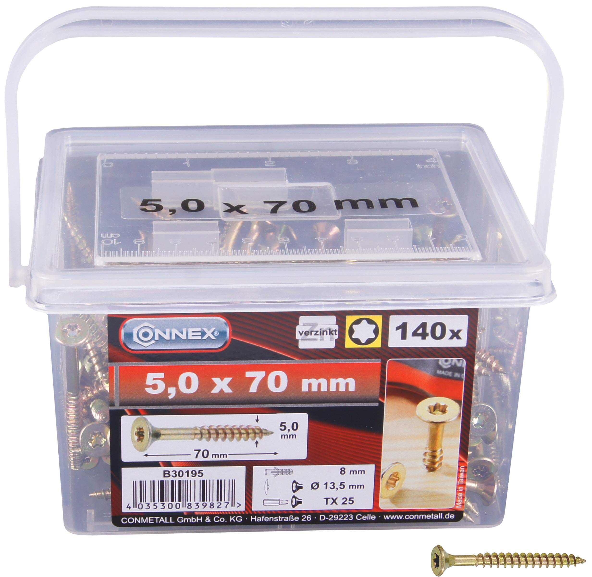 Connex Gold B30195 Tx 5 X 70Mm Uni-Screws Bucket