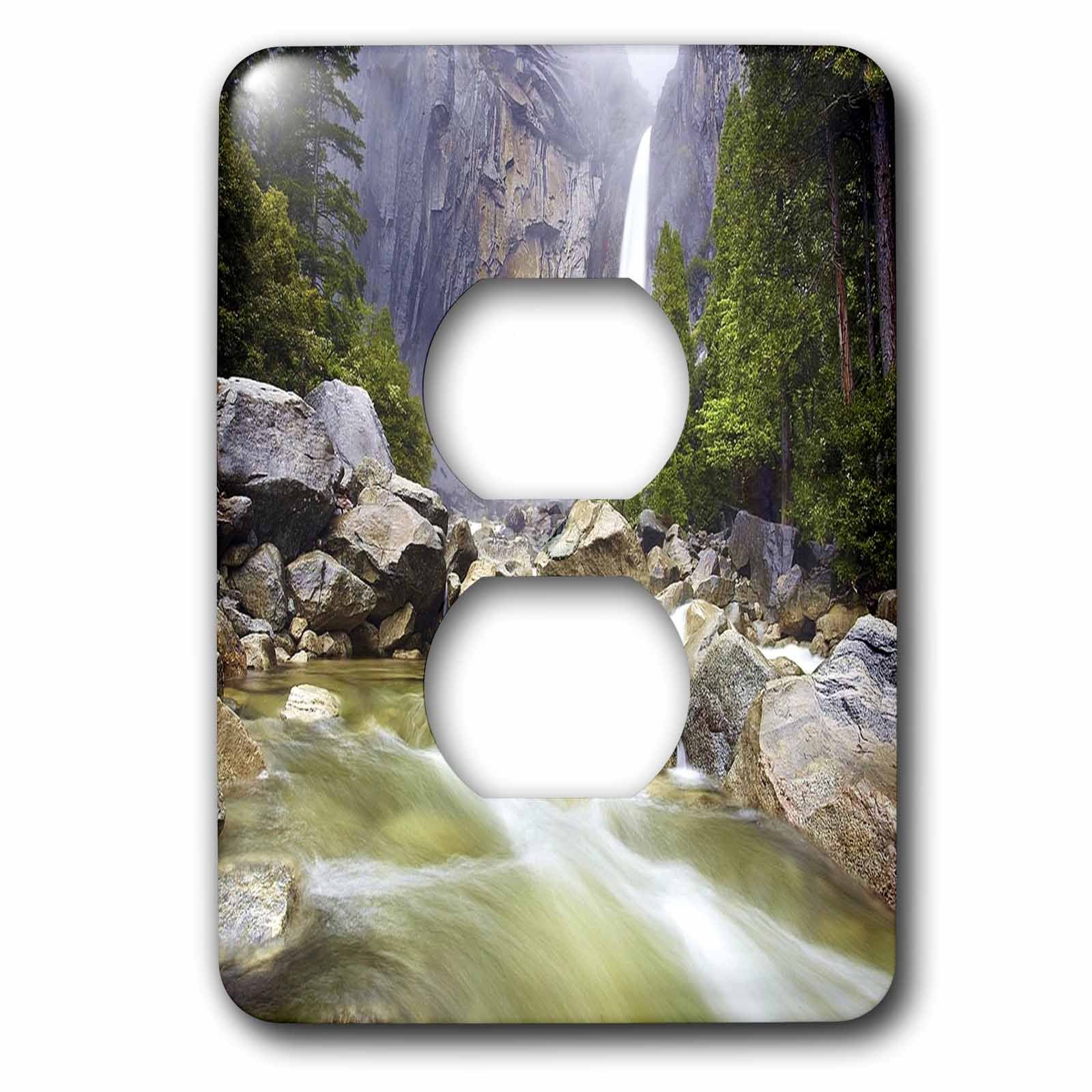 Yosemite Falls 2 prises deco nature pour salon avec la plaque 3dRose
