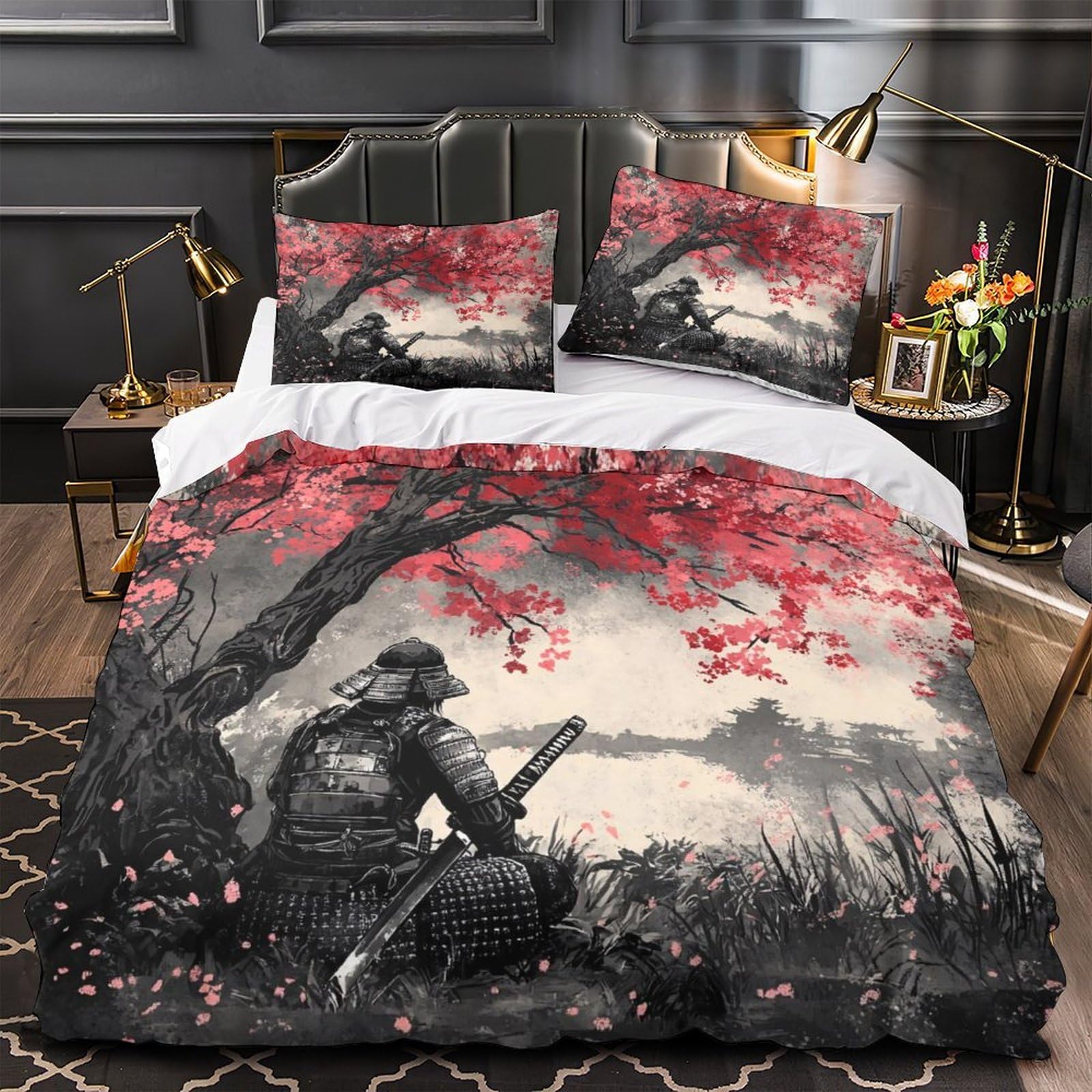 Housse de couette samouraï 3D avec fermeture éclair microfibre durable