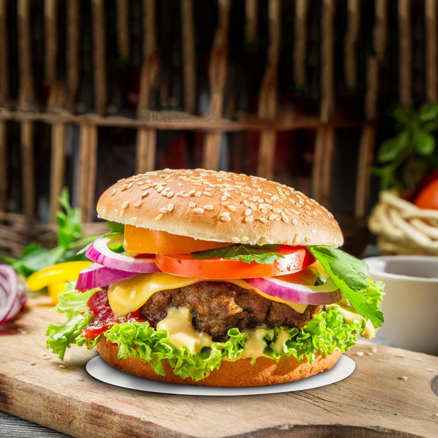 VERTES Hamburgerpapier Hamburgerpapier Scheidingsvellen met een diameter van 13 cm, set van 1000 stuks, met waslaag en voedselveilig