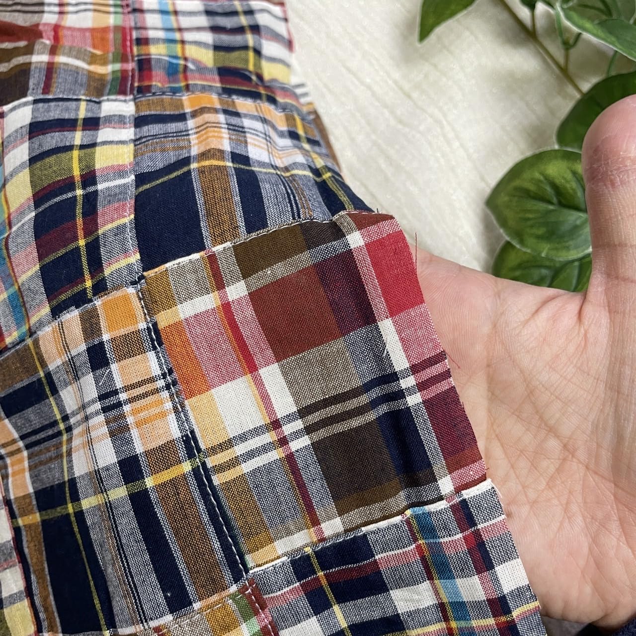 Amazon | パッチワーク生地 布 マドラスチェック柄 インド綿 長50cm  