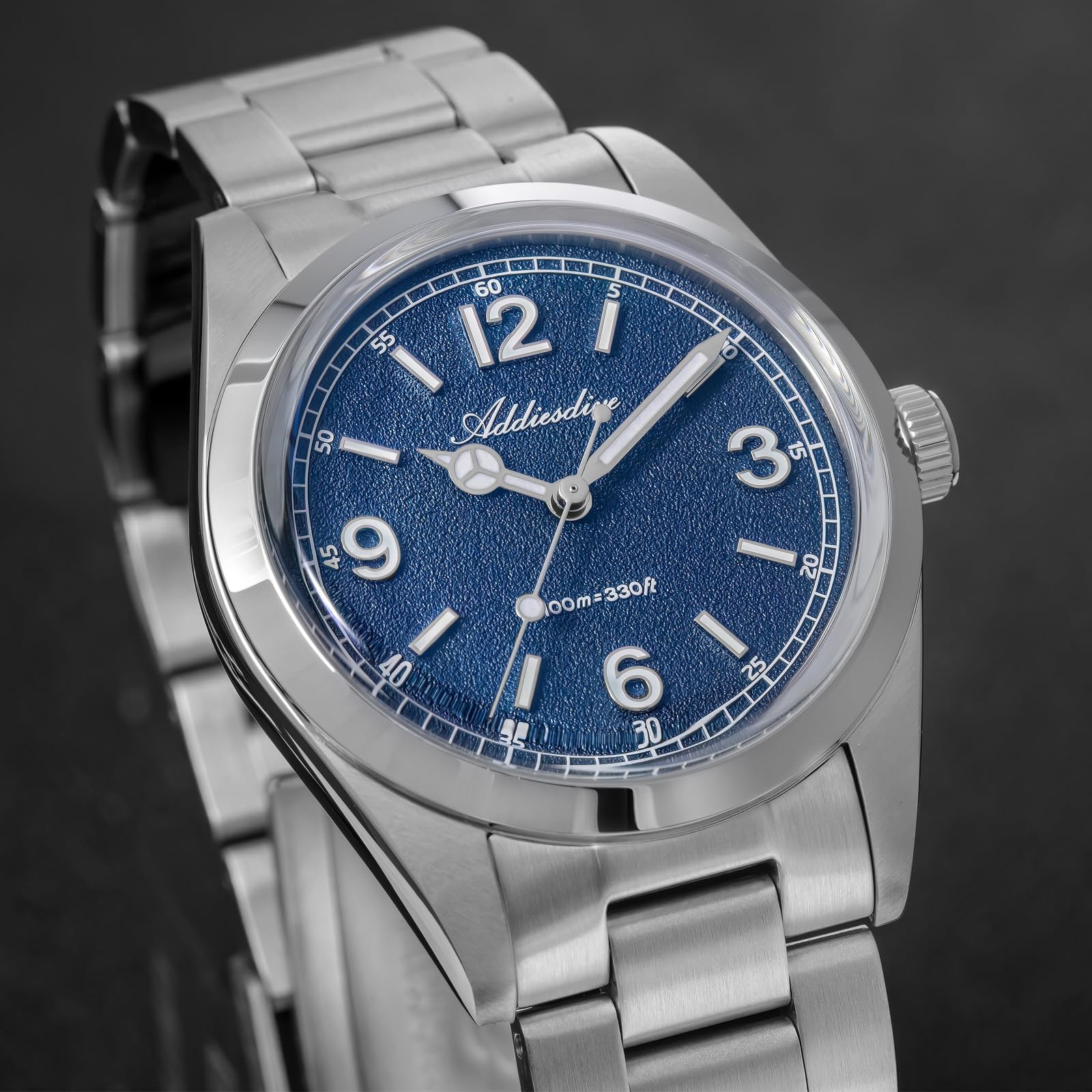 ADDIESDIVE Orologio da polso da uomo, 36 mm, al quarzo, con vetro a bolle luminoso fino a 100 m, impermeabile, minimalista, unisex