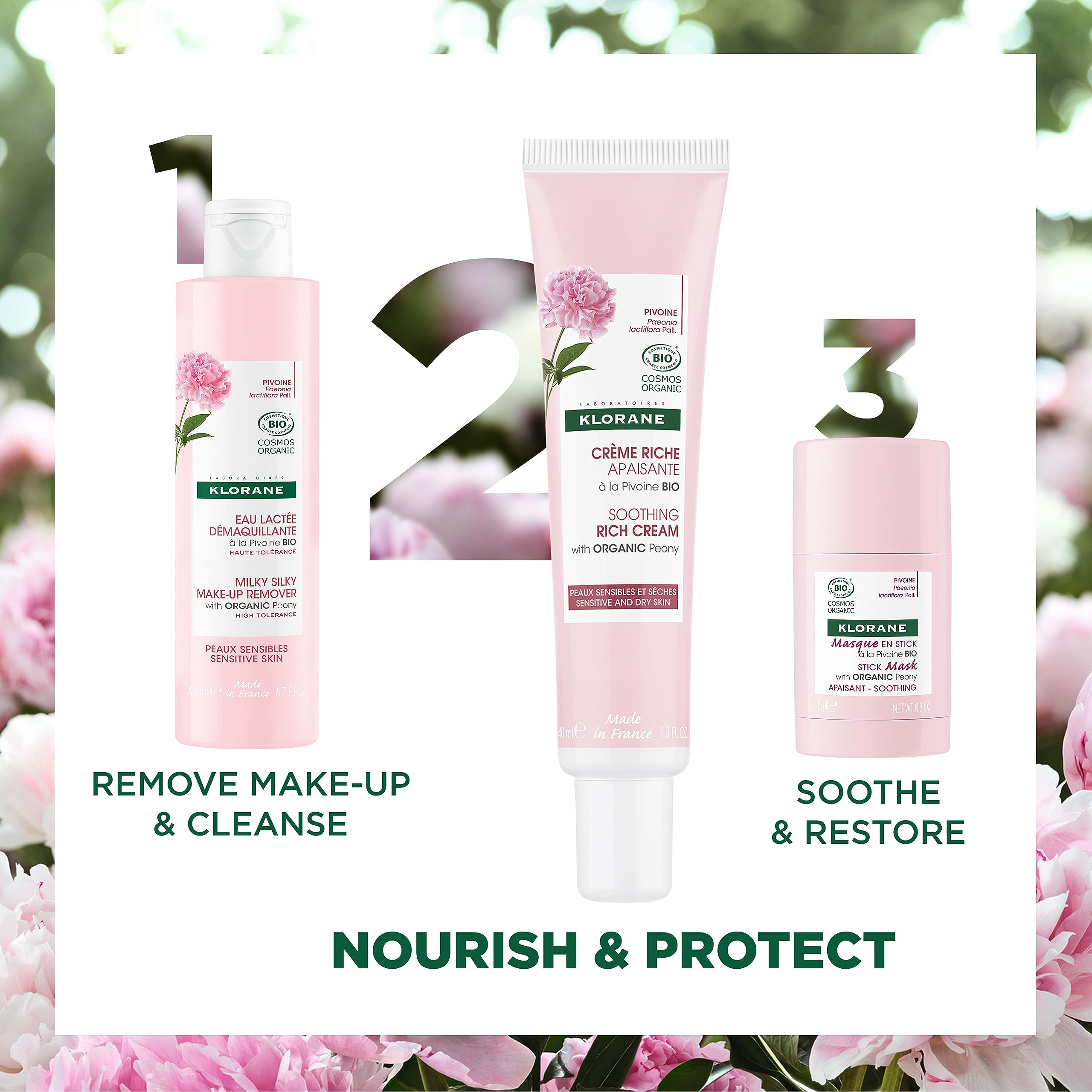 Klorane Soothing moisturising Rich Cream with Organic Peony for Sensitive and Dry Skin 40ml, white, 40 ml (Pack of 1) - Image 4