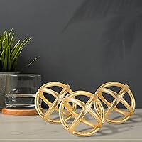 Vista 4 de CLEENTABLE Esfera decorativa para decoración del hogar, bolas decorativas de metal ligero para estantes, cuencos de centro de mesa, estantería