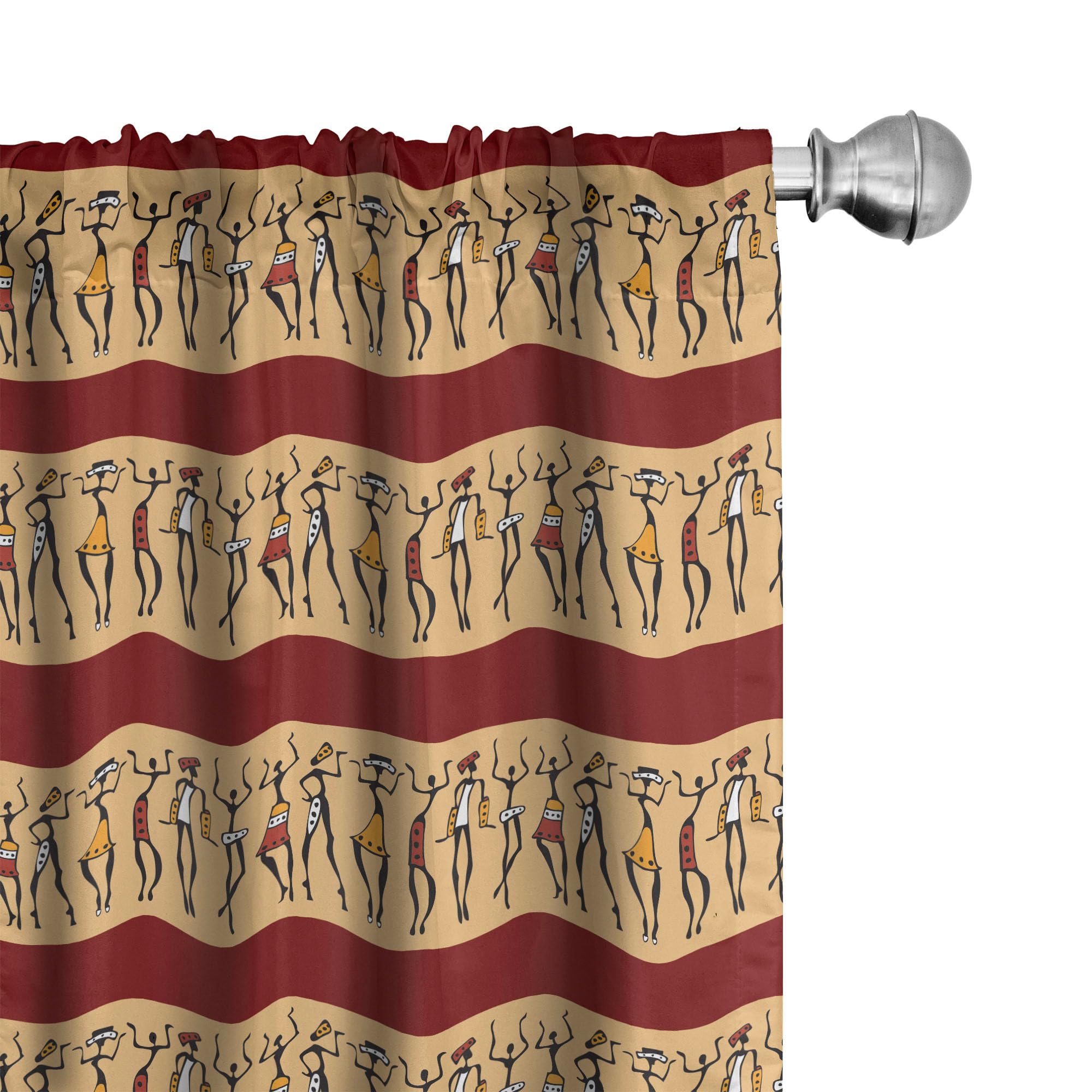 ABAKUHAUS Tenda marocchina con occhielli, motivo a griglia quadrata, arabesco ornamentale orientale tunisino, tende decorative a 2 pannelli, 280 cm x 225 cm, arancione scuro blu-grigio
