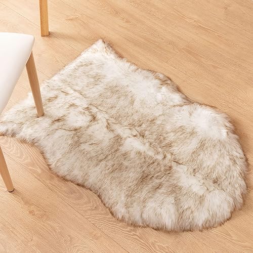 Miniatura 6 de Carvapet - Alfombra de piel de oveja sintética de lujo para funda para sofá, silla, alfombra pequeña para dormitorio o sala de estar, 2 x 6pies,