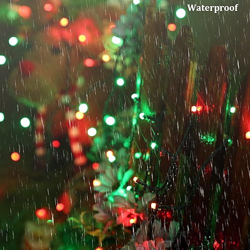 Miniatura 7 de iBaycon Luces de Navidad que cambian de color, 33 pies, 100 luces LED RGB de Navidad al aire libre, luces de árbol de hadas parpadeantes con