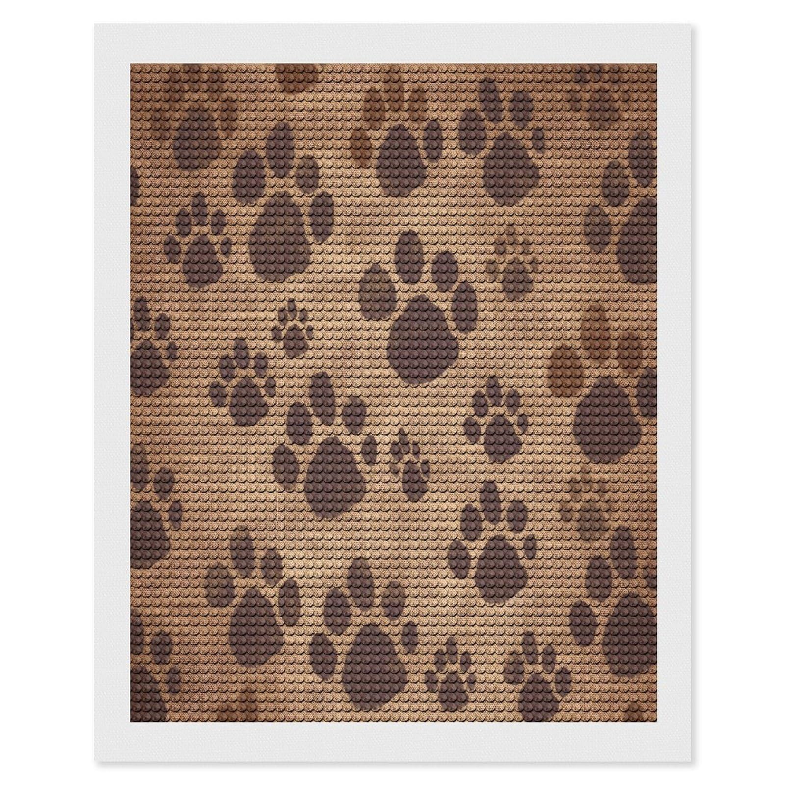 FekiLoot Paw Prints Art Diamond Painting Kits for Beginners DIY Diamond Art Kits for Adults Full Drill Round Diamond Dot Gem Art Painting Fun DIY Crafts for Home Kitchen Wall Decor Gift 16"x20"