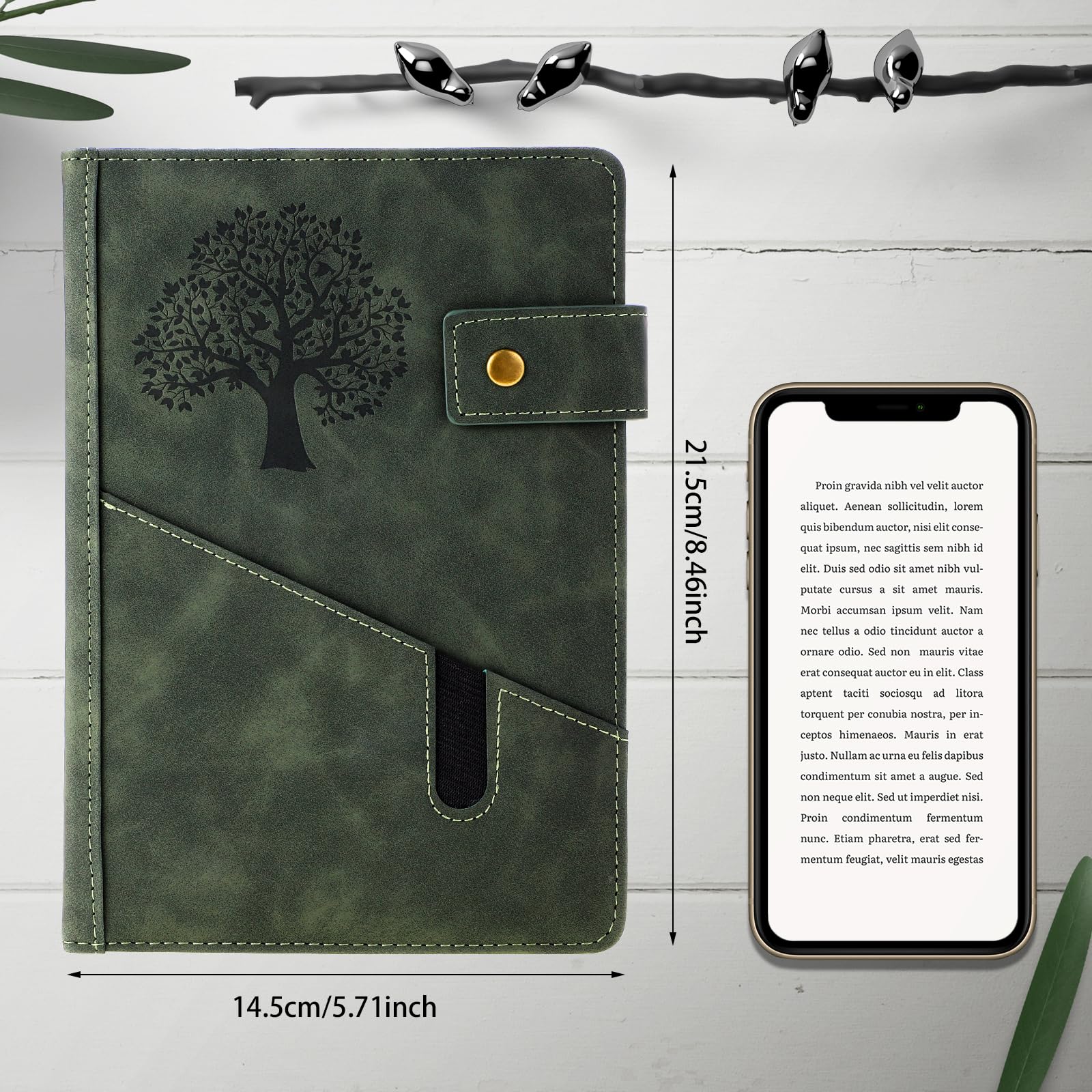 Thboxes Thick A5 Journal Notebook Lined, 360 Pages Hardcover Leather Journal for Women Men Diary Notebook 100GSM Paper - Image 3