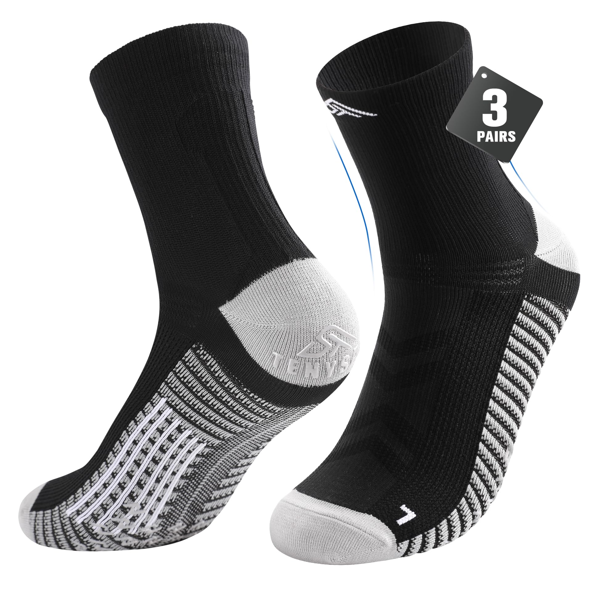 Lounwee Kompression Laufsocken für Herren Damen: Sportsocken mit Fußgewölbeunterstützung Antirutsch-Effekt Bequem Herren Socken Feuchtigkeitsableitend für Läufer