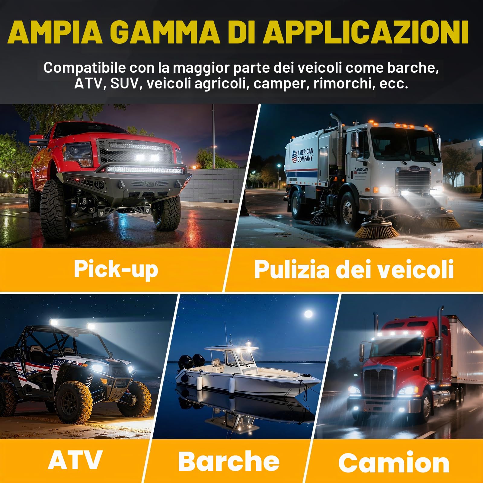 Willpower Faro LED Trattore 10cm 60W Faretto LED Luci di Lavoro Auto | 2PCS Fendinebbia LED 4", Spot, 6000K Bianco, Impermeabile IP67, per 4x4 Barca Camion Agricolo Fuoristrada