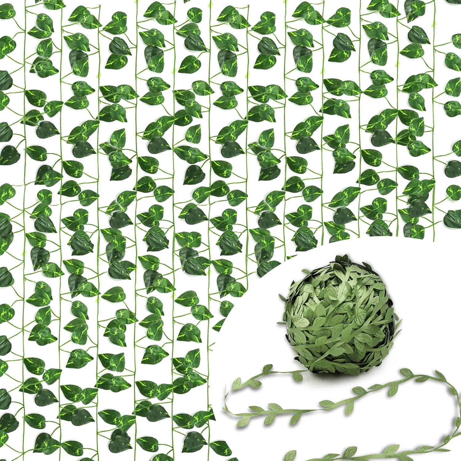 264 ft Greenery Ribbon Leaf Vines & 12 Strands 87 ft