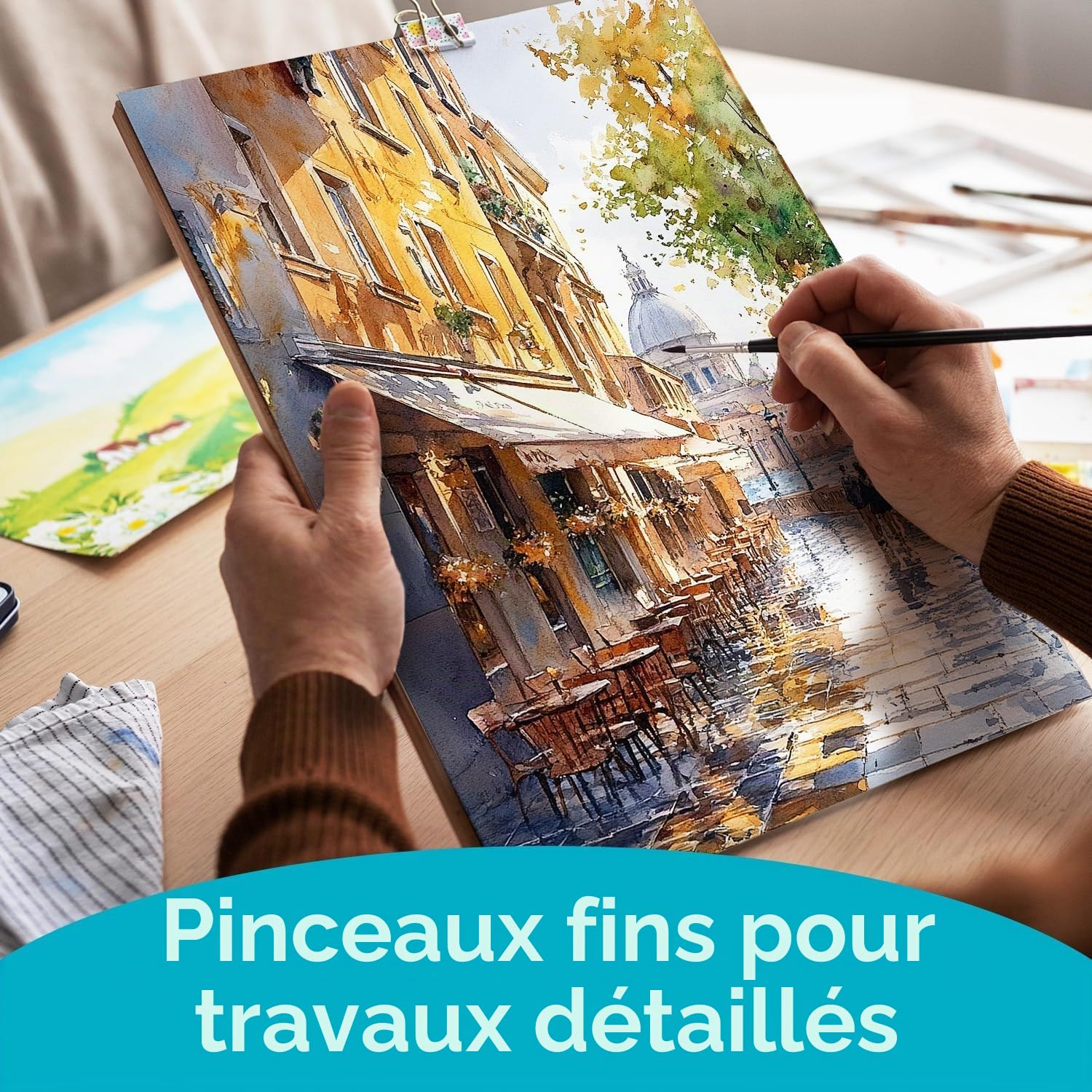 Chalkola Ensemble de peinture aquarelle – 64 tubes de peinture aquarelle (12 ml, 11,3 g), 10 pinceaux et 1 palette, 20 tampons d'aquarelle | Fournitures d'art pour adultes et débutants