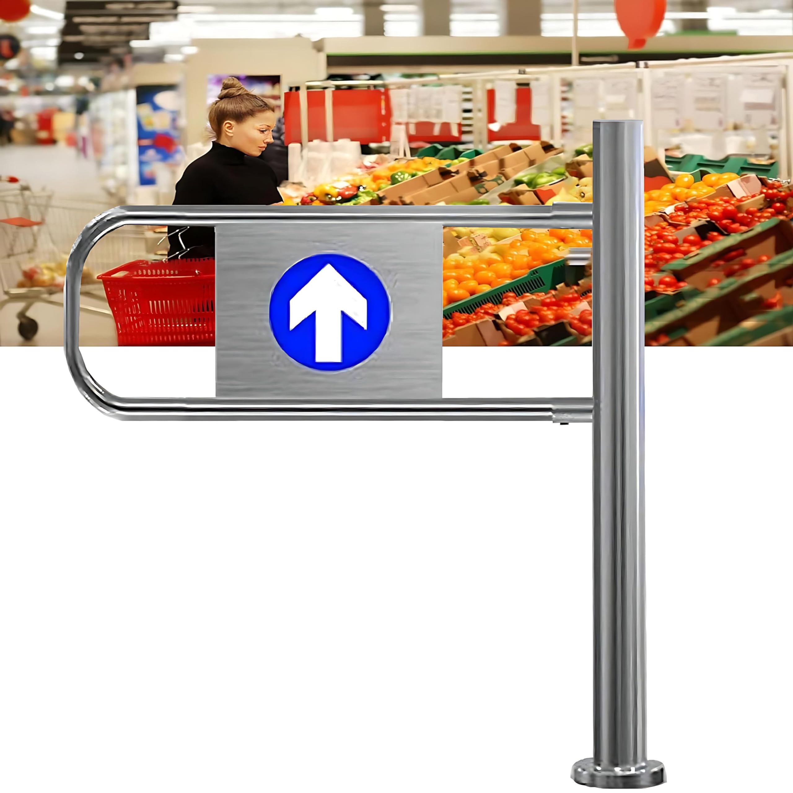 Automatyczna Bramka SkrzydłOwa z Mechanizmem SprężYnowym, 50-100 cm, Jednokierunkowe Drzwi WejśCiowe, Przejść Fabrycznych i ParkóW Right-80 * 100cm