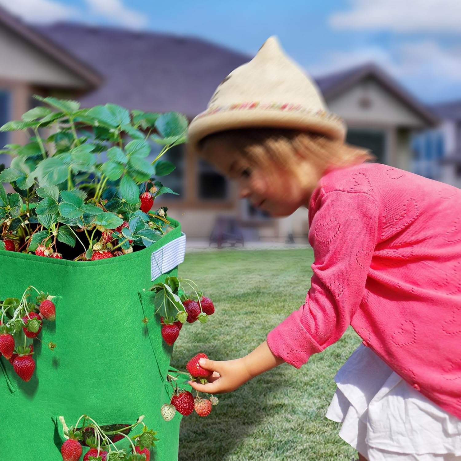 BenefitUSA Garden Planting Bag Grow Felt Fabric Planter Bag Strawberry and Herb Plant Tub 1/2/3/5 Pack (1)