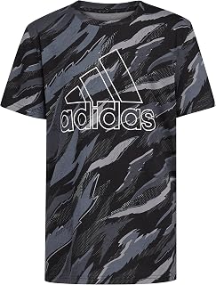 Boys' Short Sleeve Cotton Allover Camo Bos Logo T-Shirt