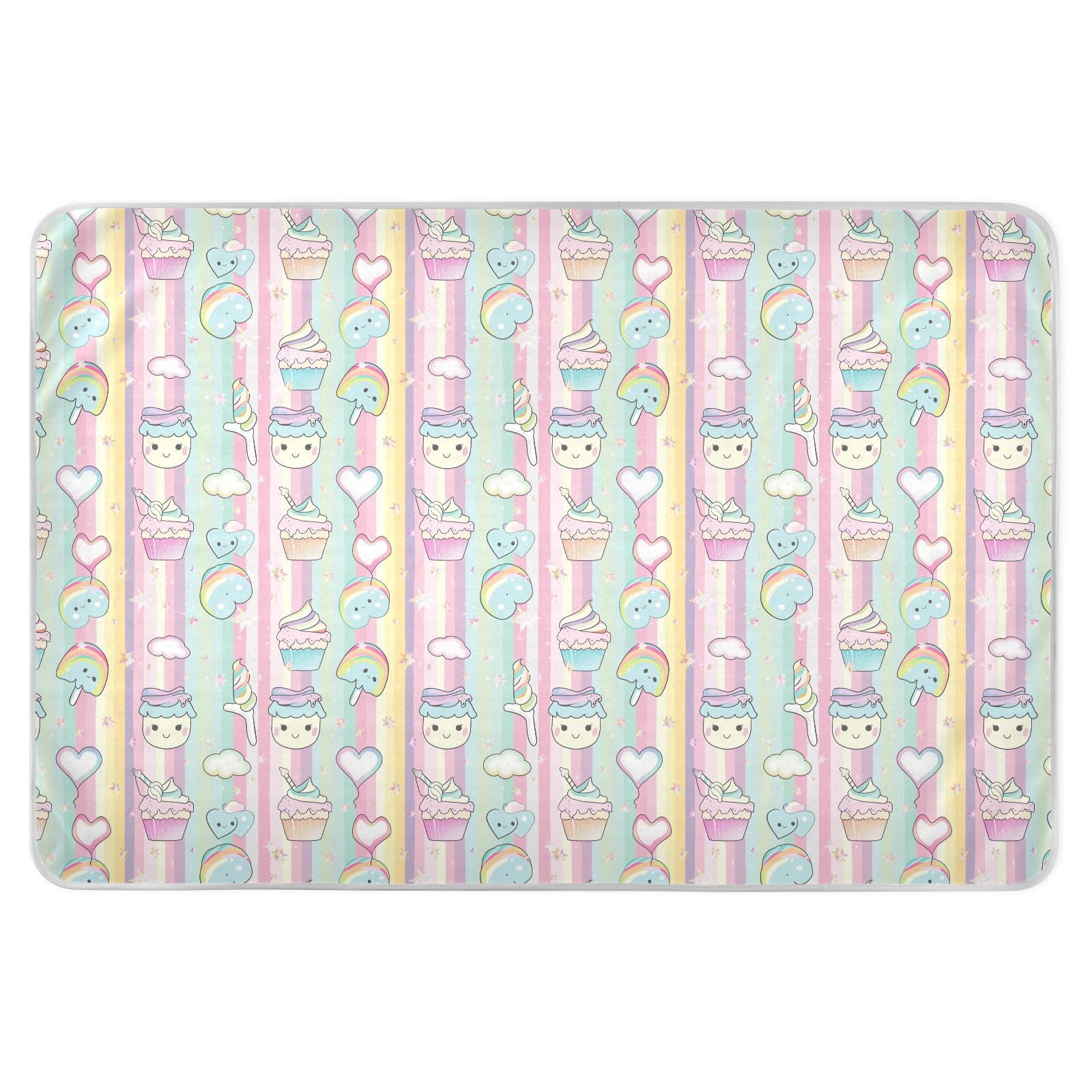 Cartoon Pastel Cakes Training Pee Pads for Kids Soft Absorbent Potty Training Cover Breathable Toddler Bedding Products for Toddler Kids , 52