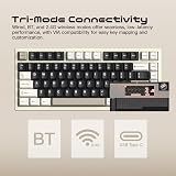 CutiePcs WOBKEY Rainy 75 Aluminum HMX Switch Mechanical Keyboard with Superior Acoustics, Wired, BT, 2.4G wireless Connectivity (Standard - White) - 8